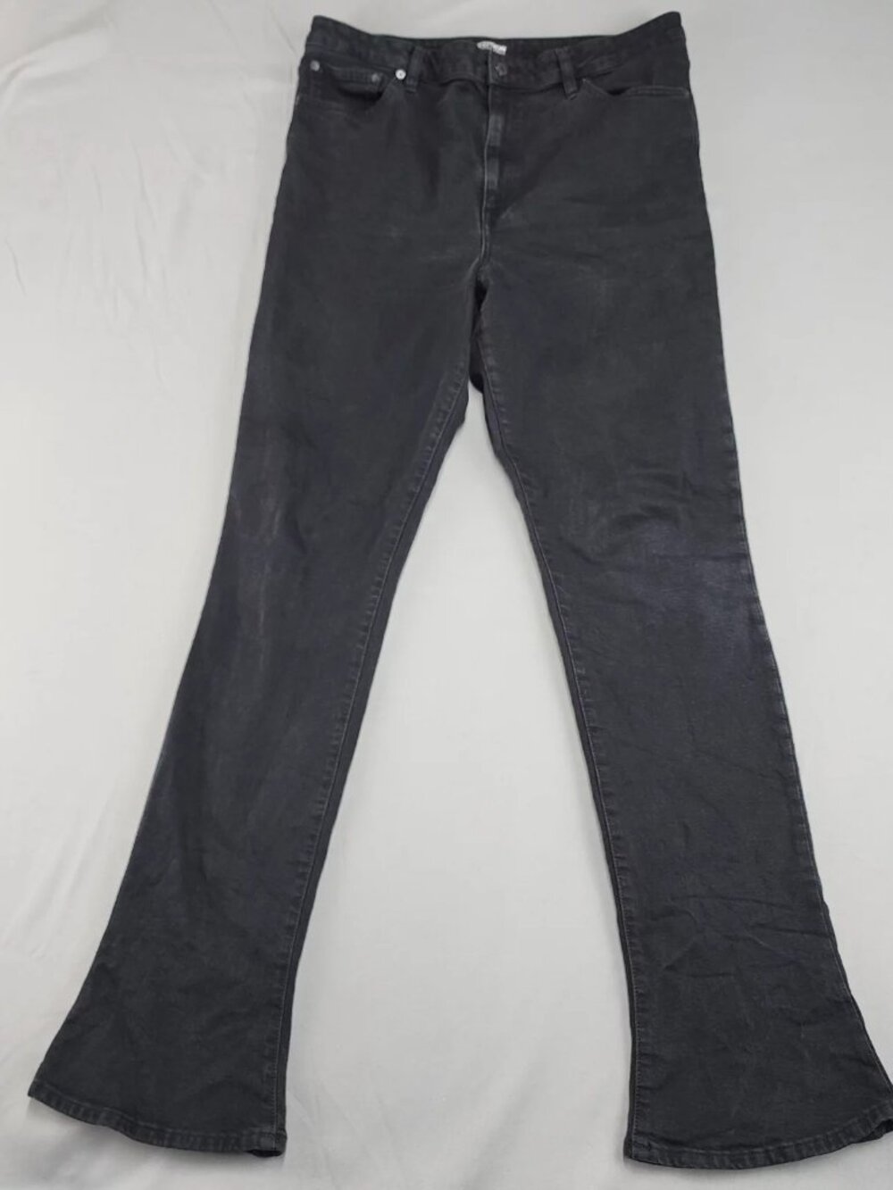 EDITION EXPRESS Women's 14 Black Elongated Slim Mid Rise Jeans 34x34 Stret